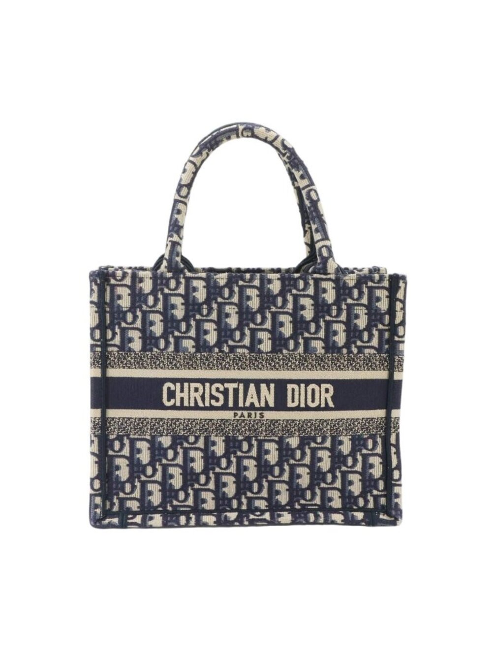 Dior Oblique Book Tote Small Canvas Navy
